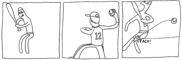 Ninja Blanc joue au Baseball